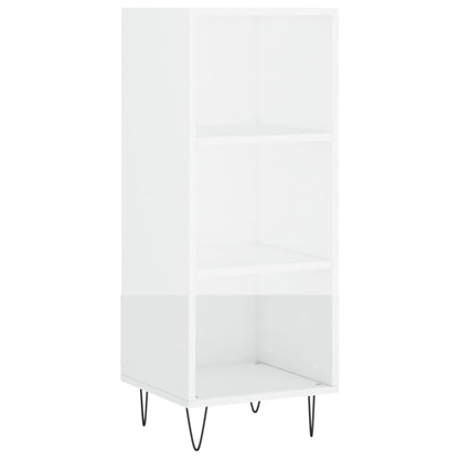 Credenza Bianco Lucido 34,5x32,5x90 cm in Legno Multistrato