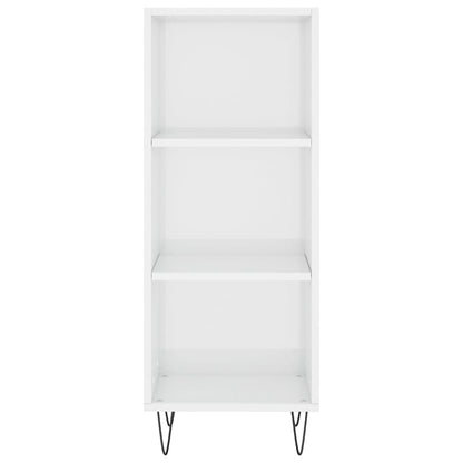 Credenza Bianco Lucido 34,5x32,5x90 cm in Legno Multistrato
