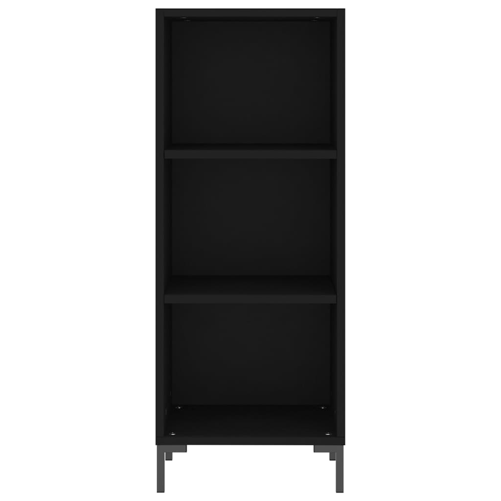 Credenza Nera 34,5x32,5x90 cm in Legno Multistrato