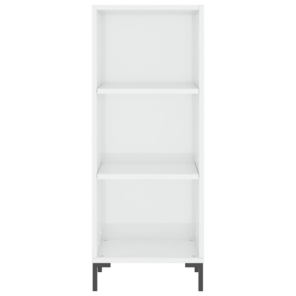 Credenza Bianco Lucido 34,5x32,5x90 cm in Legno Multistrato