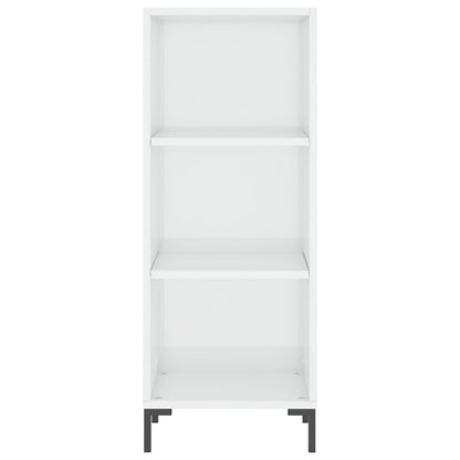 Credenza Bianco Lucido 34,5x32,5x90 cm in Legno Multistrato