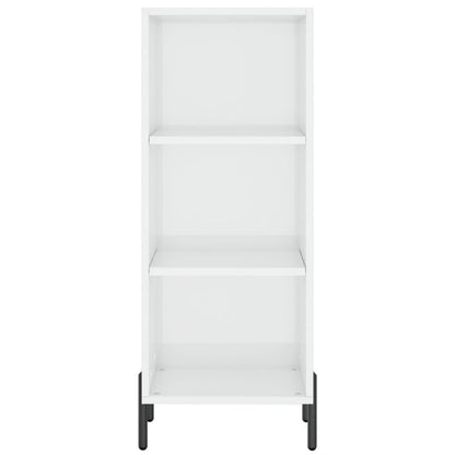 Credenza Bianco Lucido 34,5x32,5x90 cm in Legno Multistrato