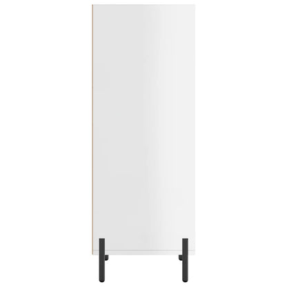 Credenza Bianco Lucido 34,5x32,5x90 cm in Legno Multistrato