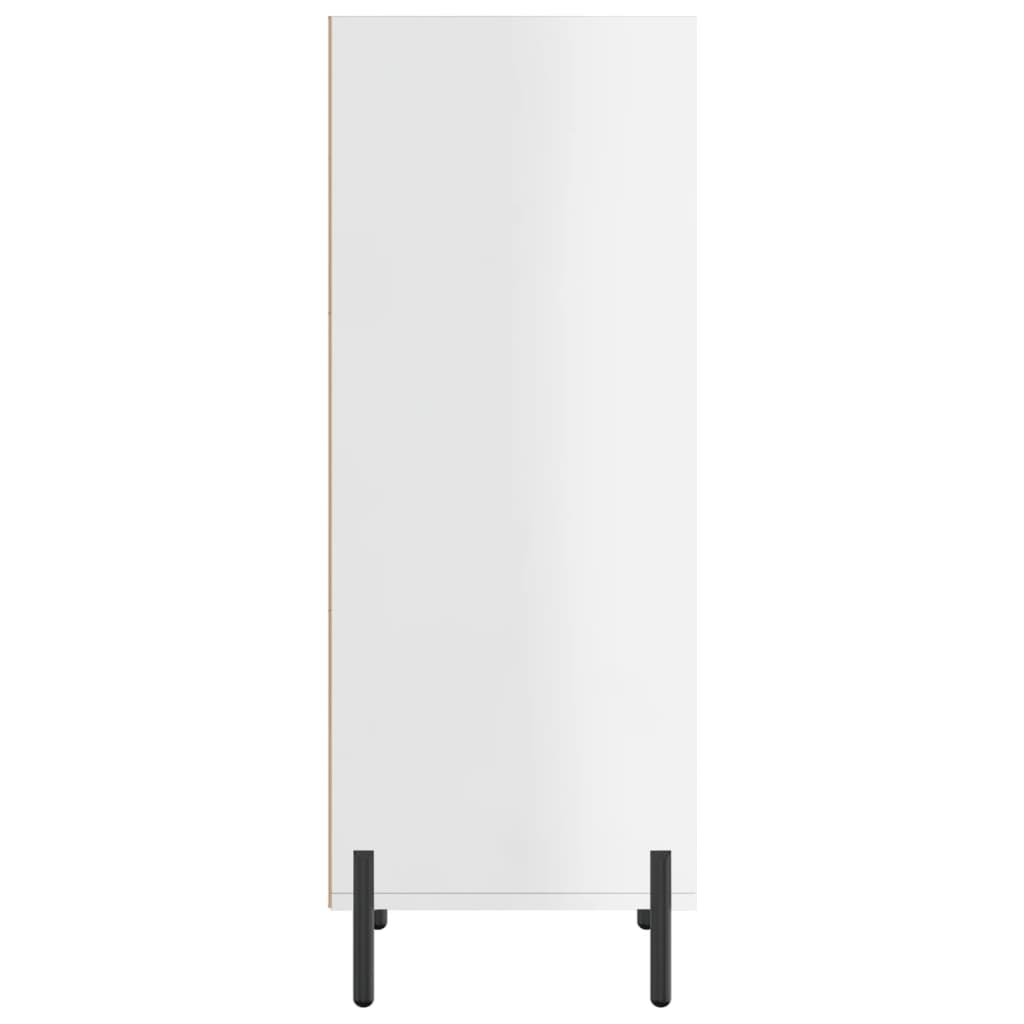 Credenza Bianco Lucido 34,5x32,5x90 cm in Legno Multistrato