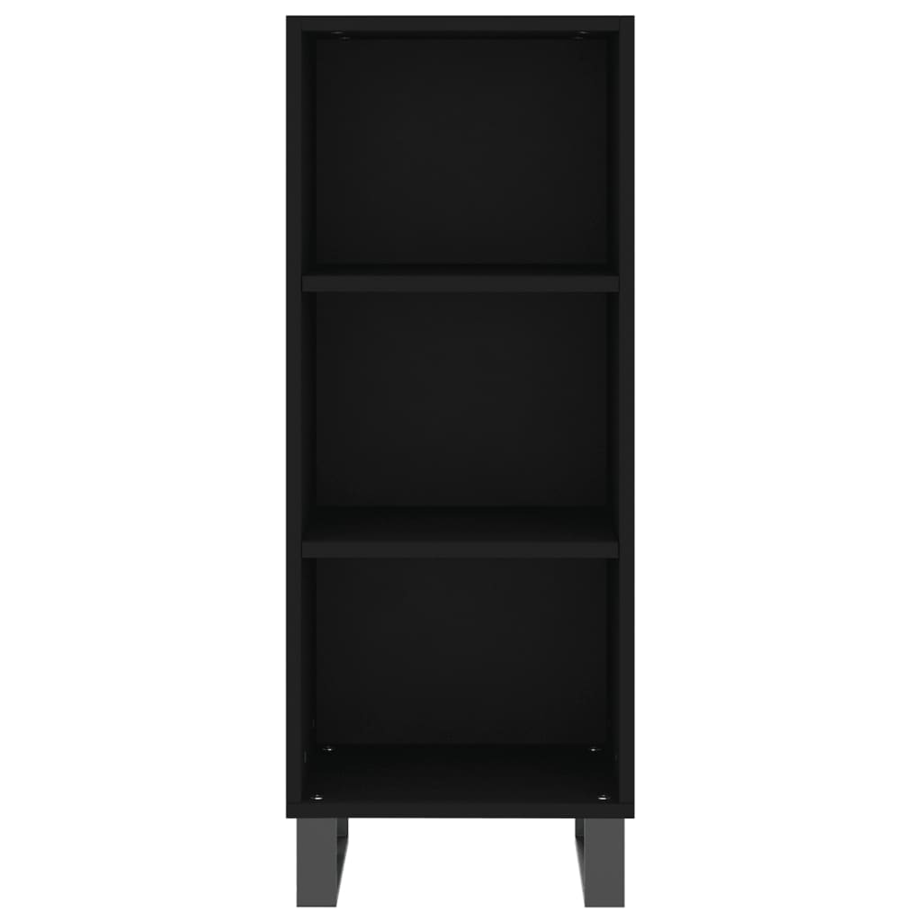 Credenza Nera 34,5x32,5x90 cm in Legno Multistrato