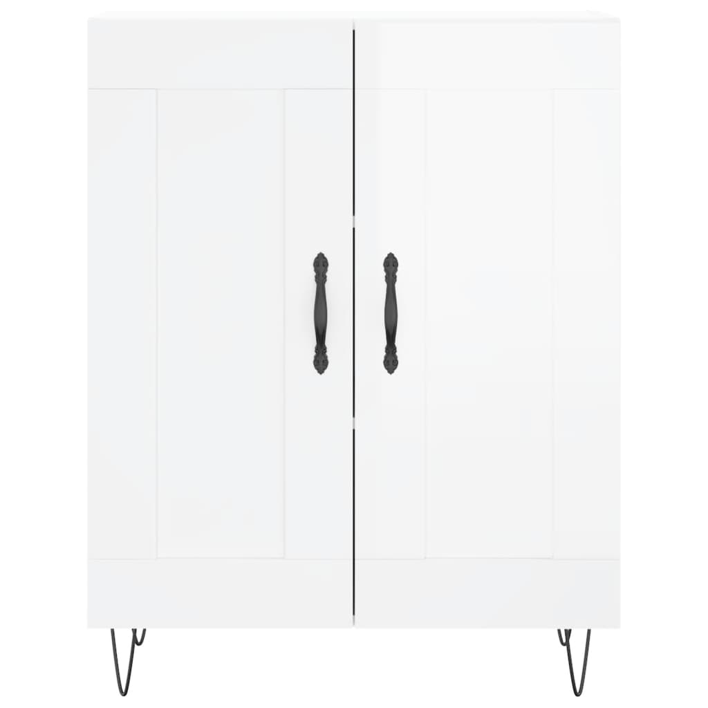 Credenza 69,5x34x90 cm in Legno Multistrato Bianco Lucido