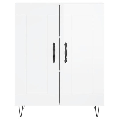 Credenza 69,5x34x90 cm in Legno Multistrato Bianco Lucido