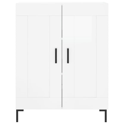 Credenza 69,5x34x90 cm in Legno Multistrato Bianco Lucido