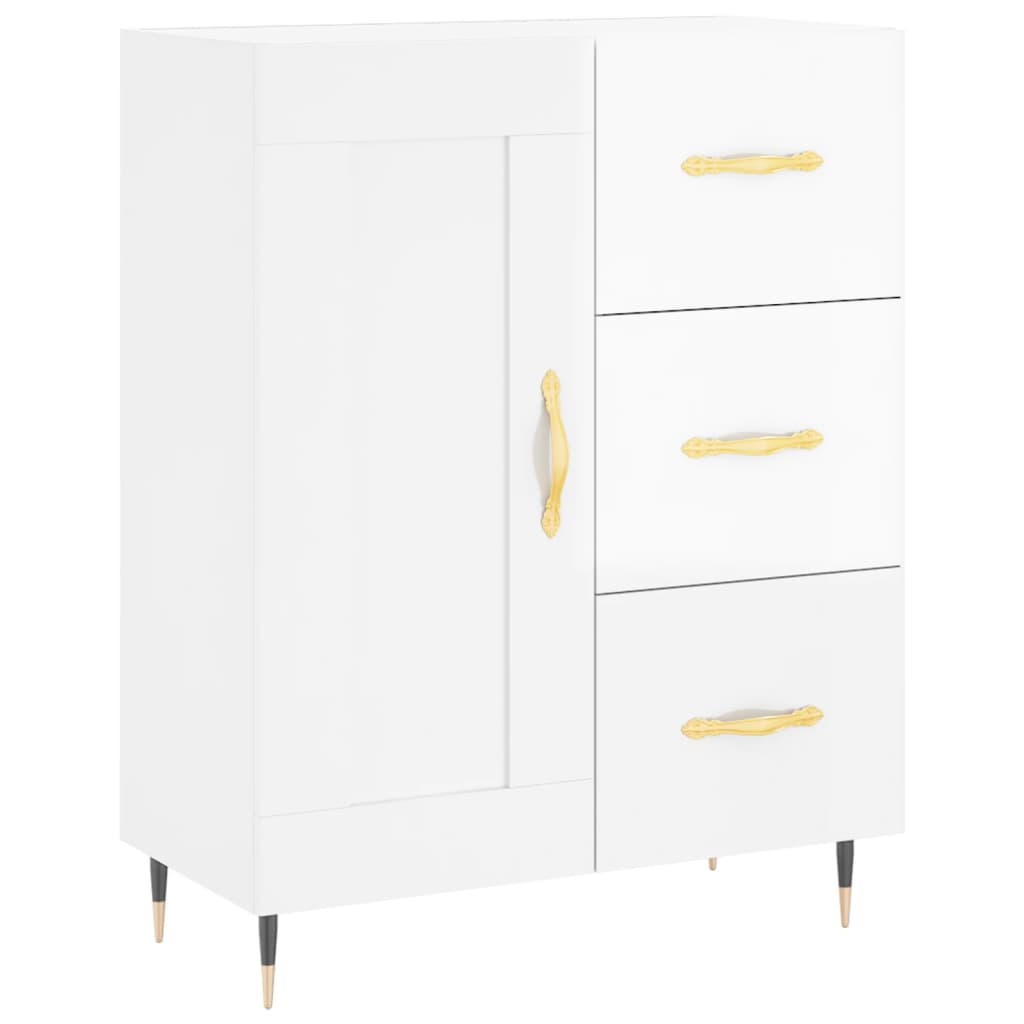 Credenza 69,5x34x90 cm in Legno Multistrato Bianco Lucido