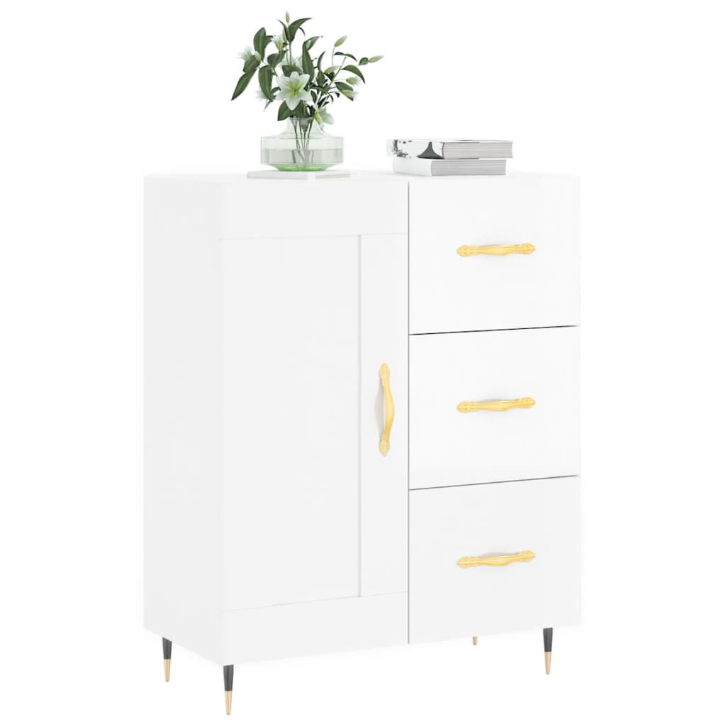 Credenza 69,5x34x90 cm in Legno Multistrato Bianco Lucido