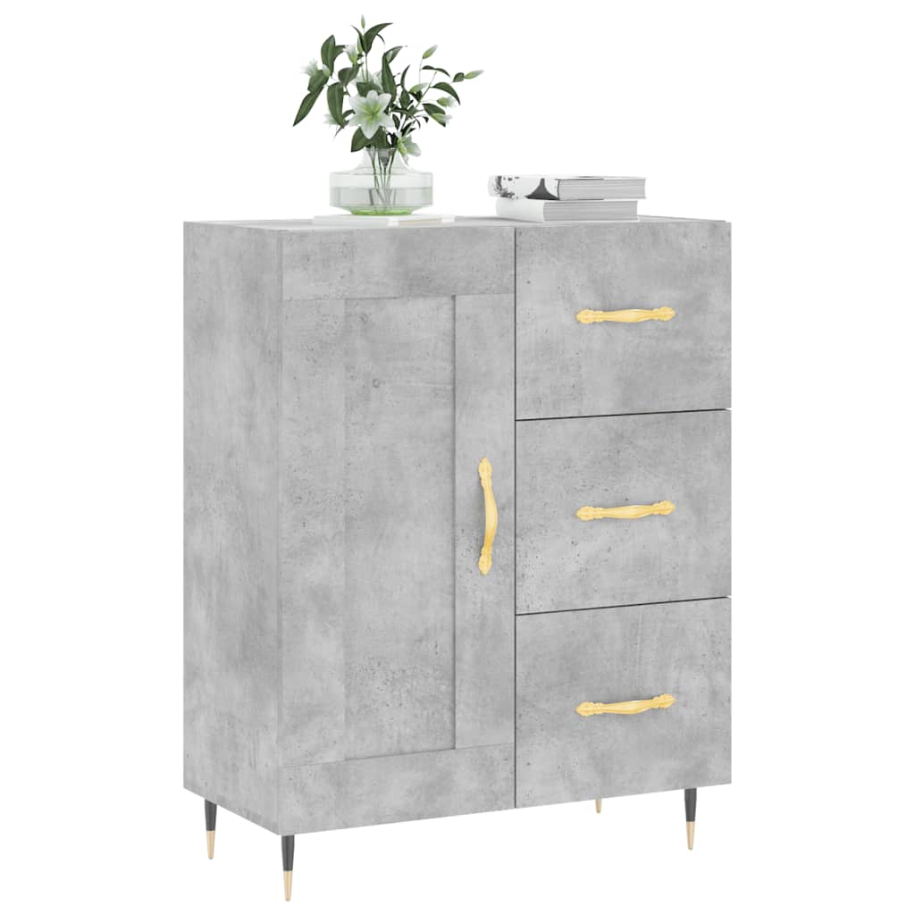 Credenza Grigio Cemento 69,5x34x90 cm in Legno Multistrato