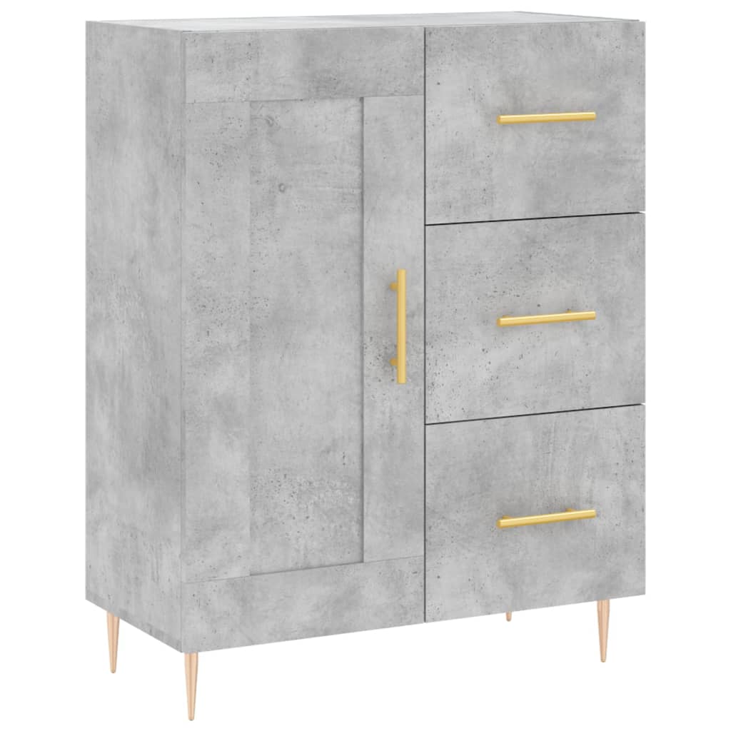 Credenza Grigio Cemento 69,5x34x90 cm in Legno Multistrato