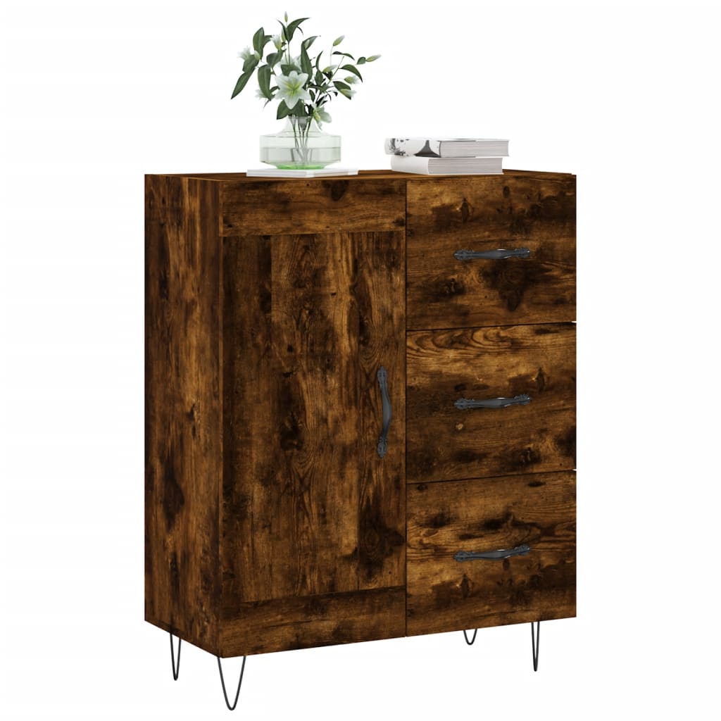 Credenza Rovere Fumo 69,5x34x90 cm in Legno Multistrato