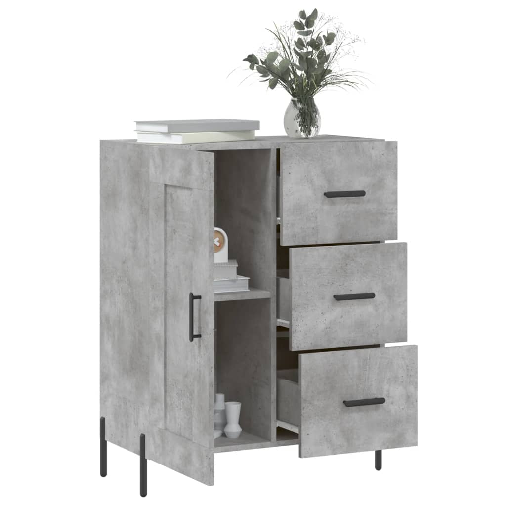 Credenza Grigio Cemento 69,5x34x90 cm in Legno Multistrato