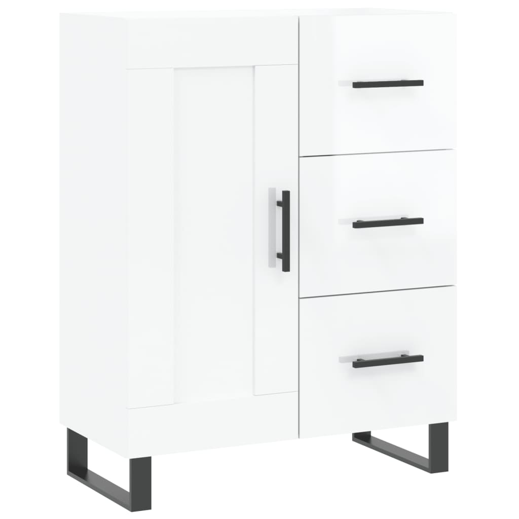 Credenza 69,5x34x90 cm in Legno Multistrato Bianco Lucido