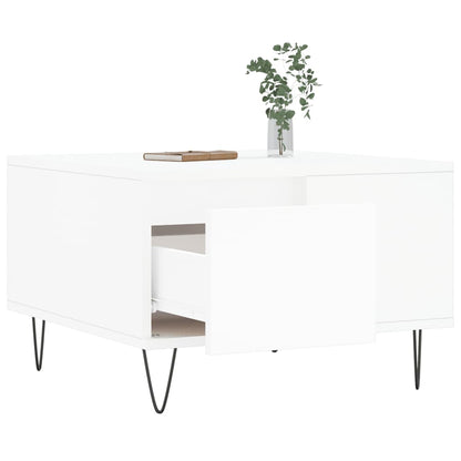Tavolino da Salotto Bianco 55x55x36,5 cm in Legno Multistrato
