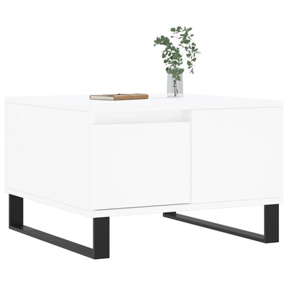 Tavolino da Salotto Bianco 55x55x36,5 cm in Legno Multistrato