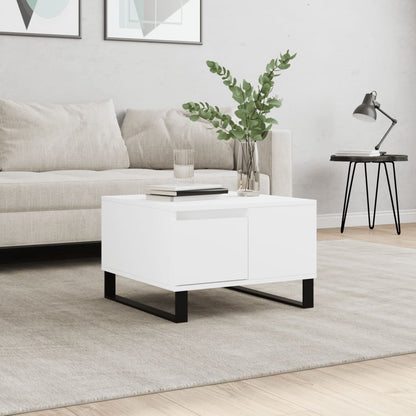 Tavolino da Salotto Bianco 55x55x36,5 cm in Legno Multistrato