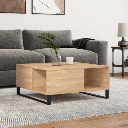 Tavolino Salotto Rovere Sonoma 80x80x36,5 cm Legno Multistrato