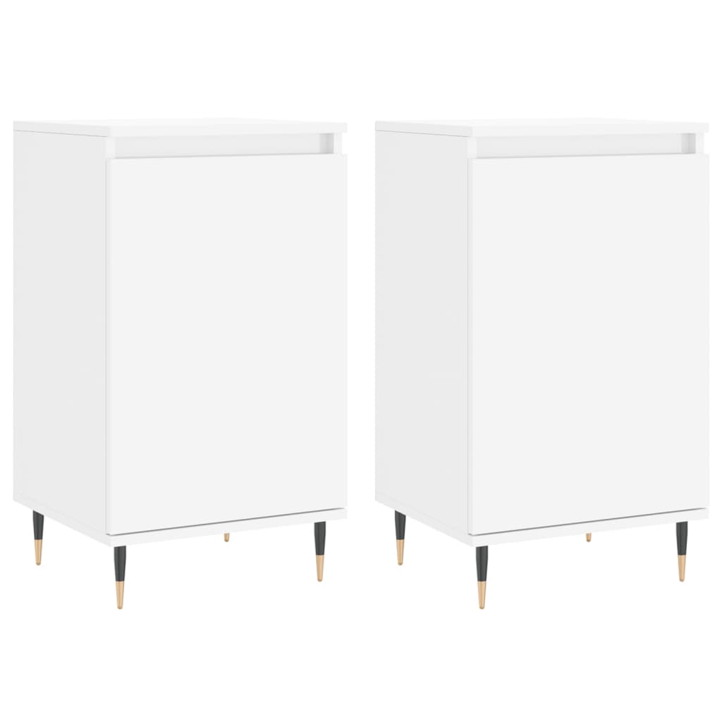 Credenze 2 pz Bianche 40x35x70 cm in Legno Multistrato