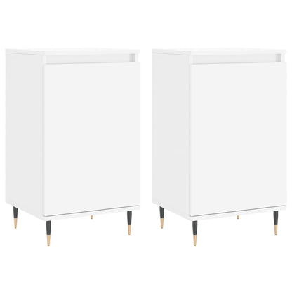 Credenze 2 pz Bianche 40x35x70 cm in Legno Multistrato