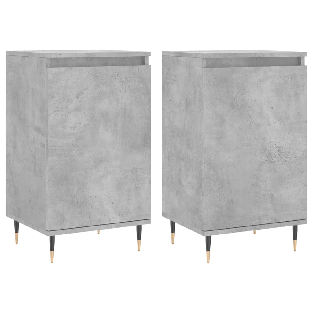 Credenze 2 pz Grigio Cemento 40x35x70 cm in Legno Multistrato
