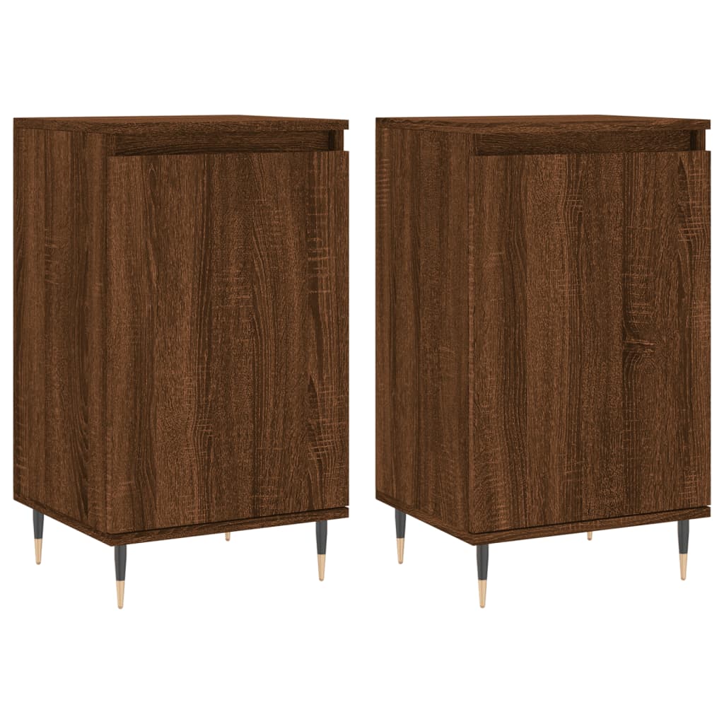 Credenze 2 pz Rovere Marrone 40x35x70 cm in Legno Multistrato