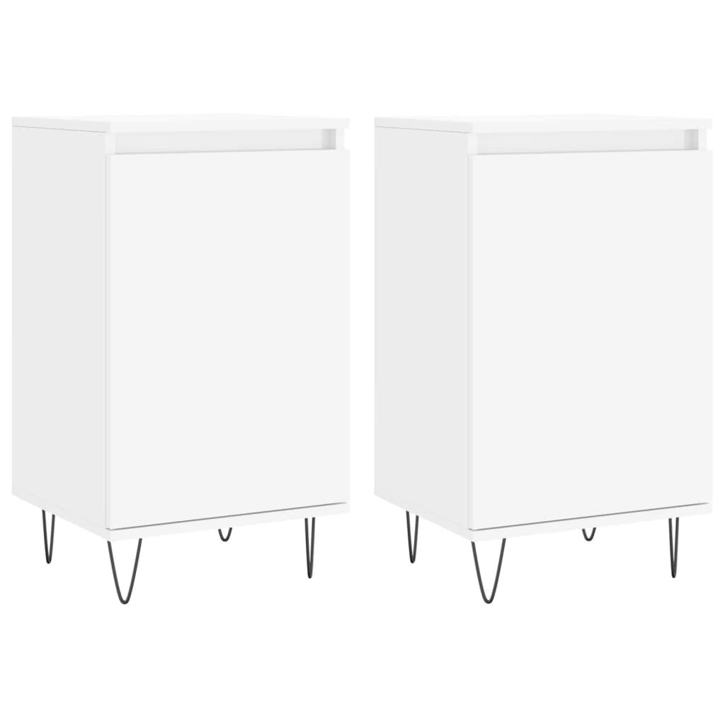 Credenze 2 pz Bianche 40x35x70 cm in Legno Multistrato