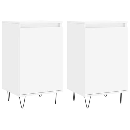 Credenze 2 pz Bianche 40x35x70 cm in Legno Multistrato