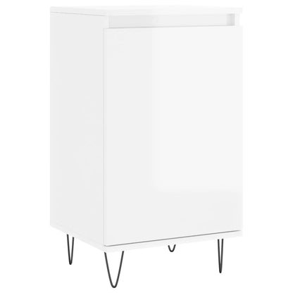 Credenza Bianco Lucido 40x35x70 cm in Legno Multistrato
