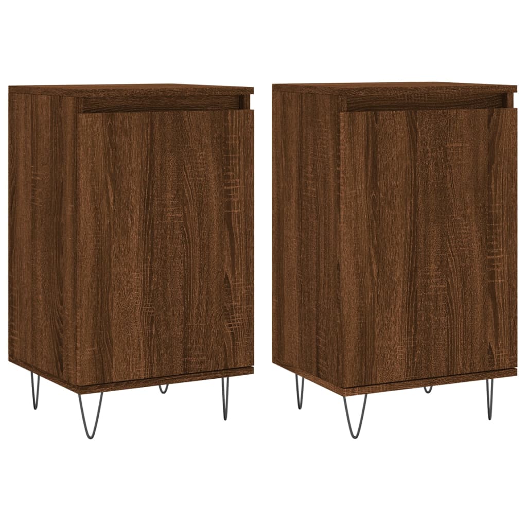 Credenze 2 pz Rovere Marrone 40x35x70 cm in Legno Multistrato