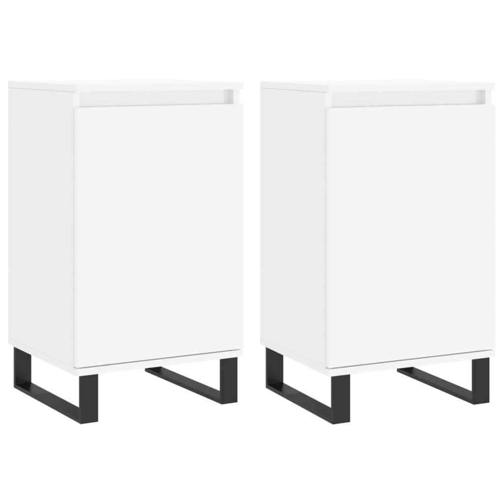 Credenze 2 pz Bianche 40x35x70 cm in Legno Multistrato