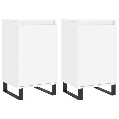 Credenze 2 pz Bianche 40x35x70 cm in Legno Multistrato
