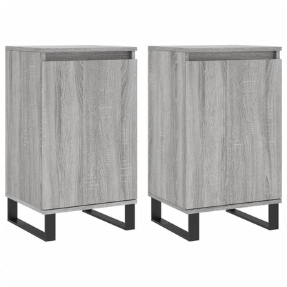 Credenze 2 pz Grigio Sonoma 40x35x70 cm in Legno Multistrato