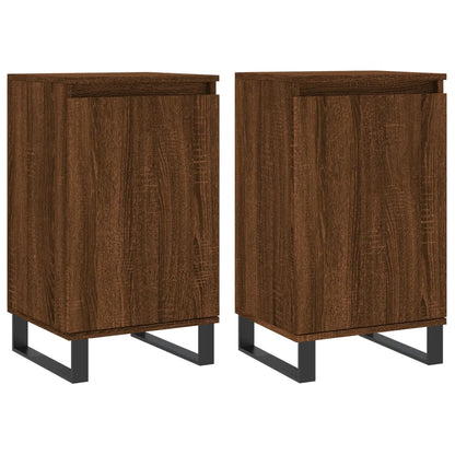 Credenze 2 pz Rovere Marrone 40x35x70 cm in Legno Multistrato