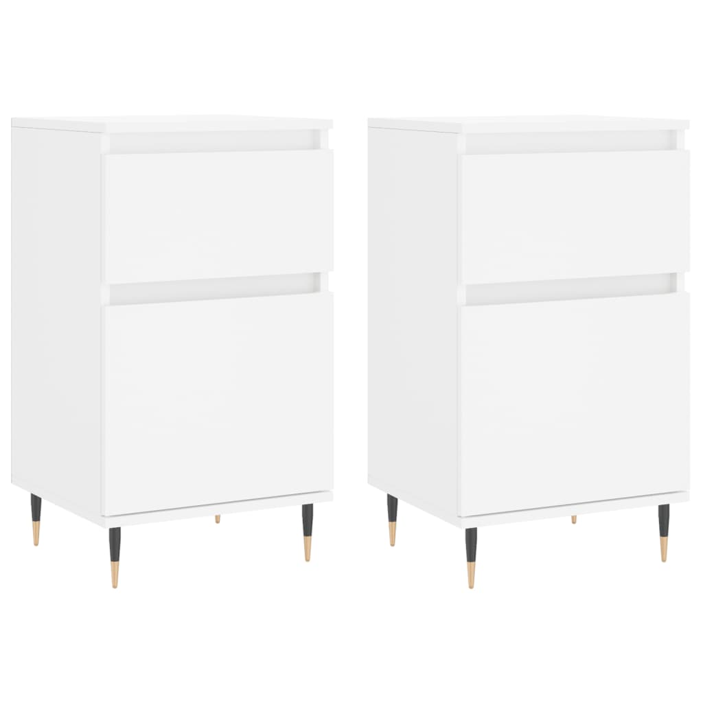 Credenze 2 pz Bianche 40x35x70 cm in Legno Multistrato