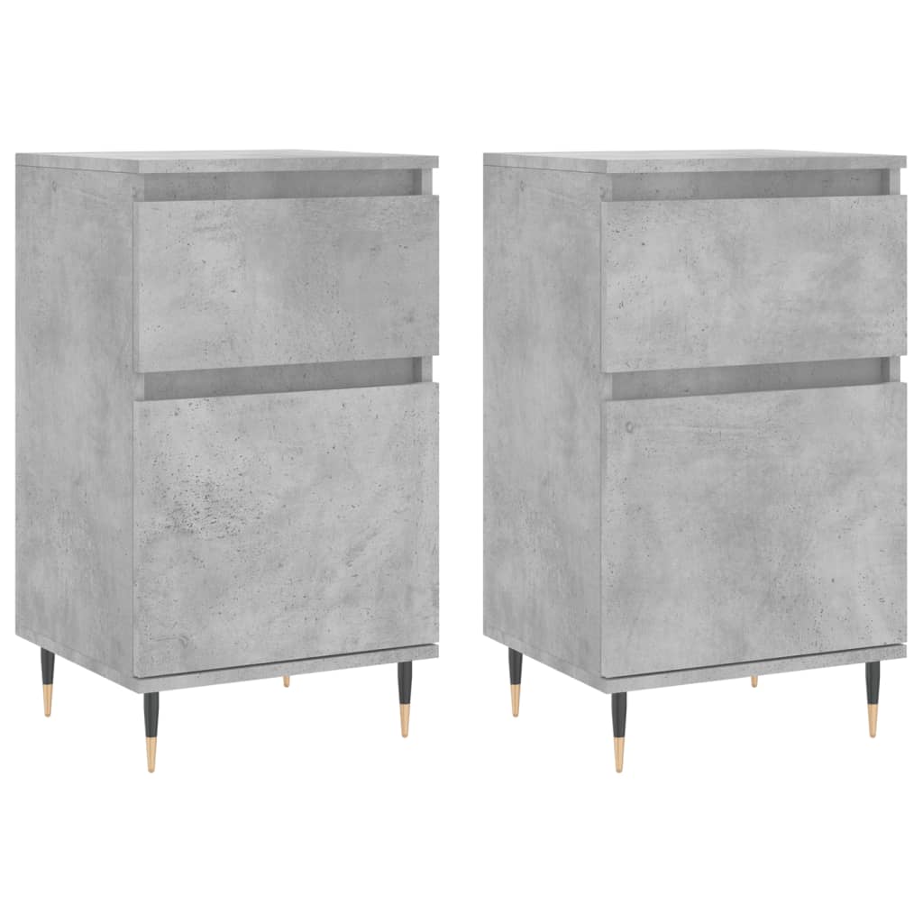 Credenze 2 pz Grigio Cemento 40x35x70 cm in Legno Multistrato