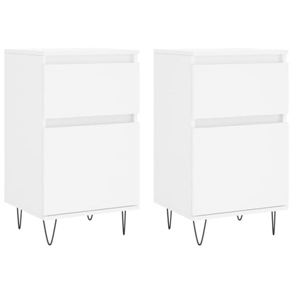 Credenze 2 pz Bianche 40x35x70 cm in Legno Multistrato
