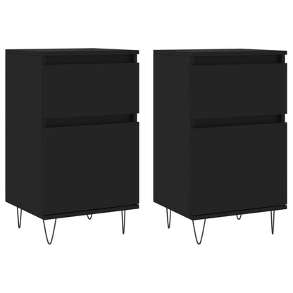 Credenze 2 pz Nere 40x35x70 cm in Legno Multistrato