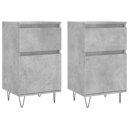 Credenze 2 pz Grigio Cemento 40x35x70 cm in Legno Multistrato