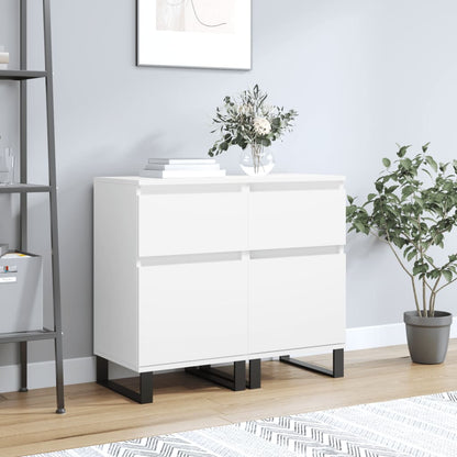 Credenze 2 pz Bianche 40x35x70 cm in Legno Multistrato