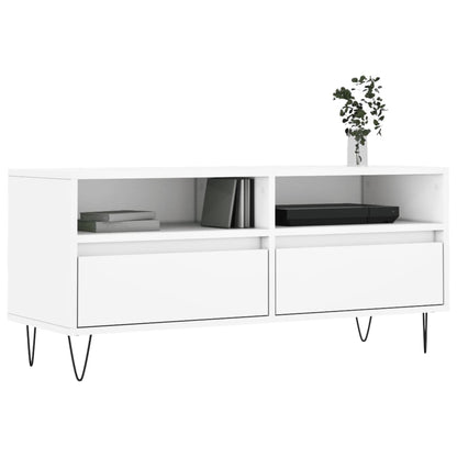 Mobile Porta TV Bianco 100x34,5x44,5 cm in Legno Multistrato