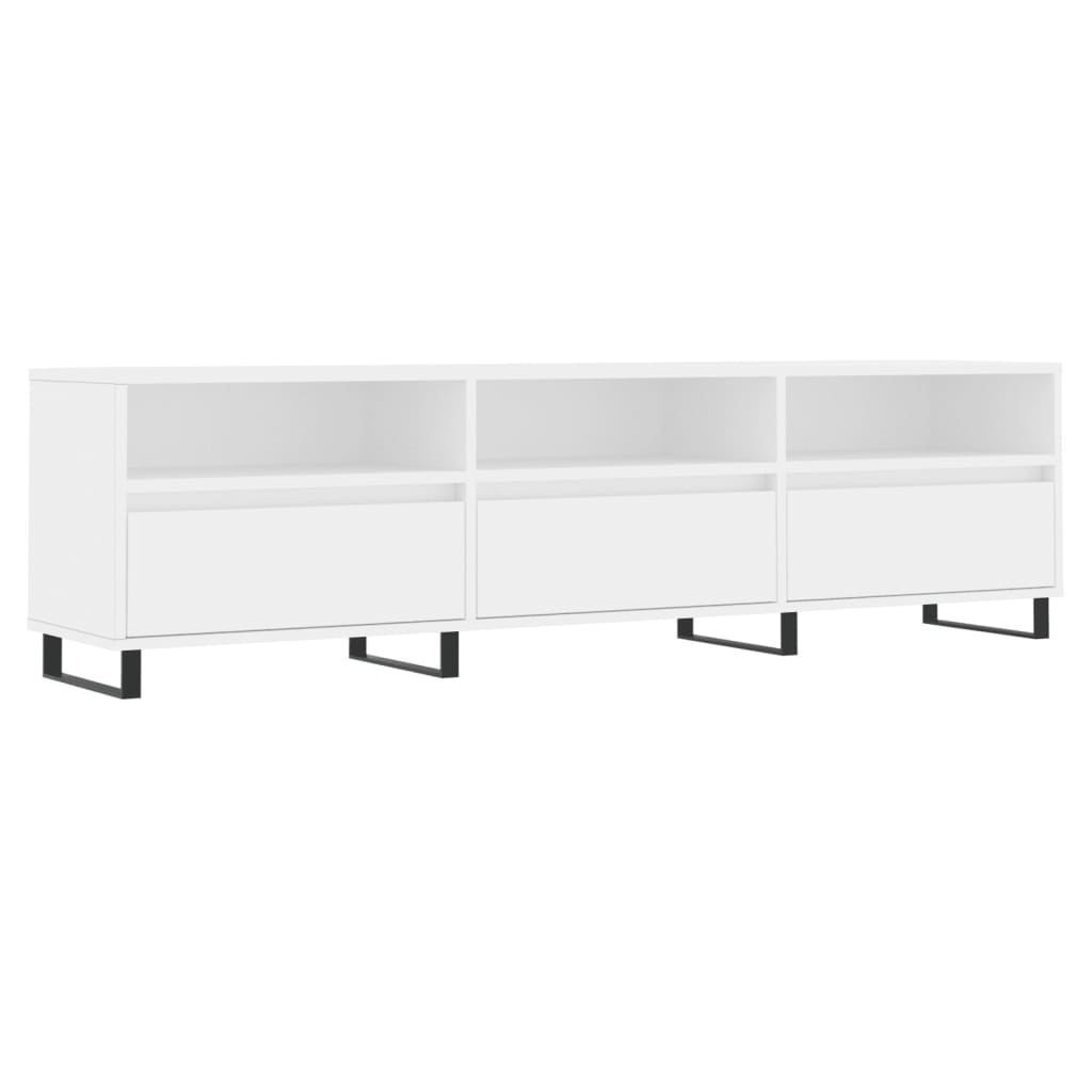 Mobile Porta TV Bianco 150x30x44,5 cm in Legno Multistrato