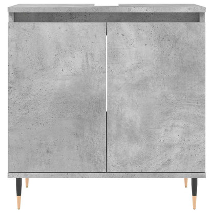 Armadietto da Bagno Grigio Cemento 58x33x60cm Legno Multistrato