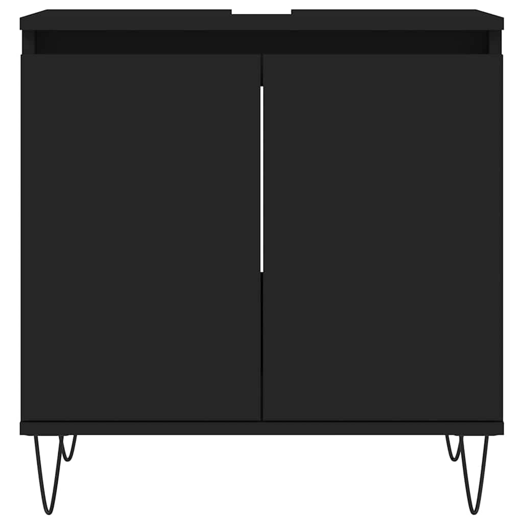 Mobile da Bagno Nero 58x33x60 cm in Legno Multistrato