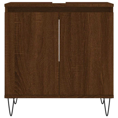 Armadietto Bagno Rovere Marrone 58x33x60cm in Legno Multistrato