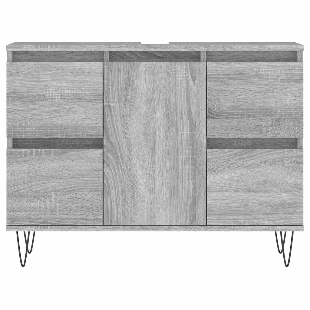 Mobile da Bagno Grigio Sonoma 80x33x60 cm in Legno Multistrato