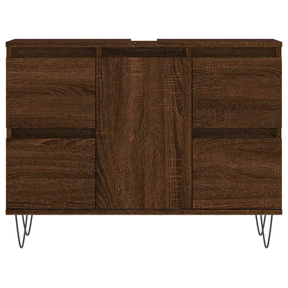 Armadietto Bagno Rovere Marrone 80x33x60cm in Legno Multistrato