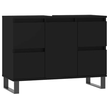 Mobile da Bagno Nero 80x33x60 cm in Legno Multistrato