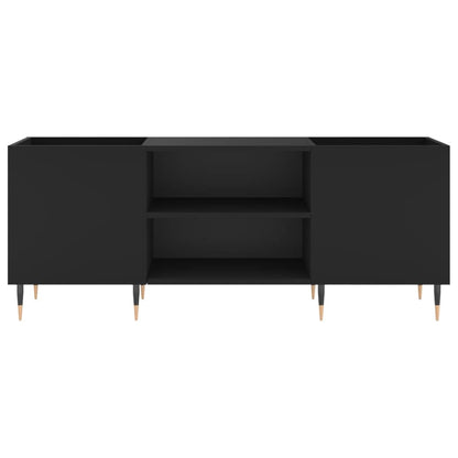Mobile Porta Dischi Nero 121x38x48 cm in Legno Multistrato